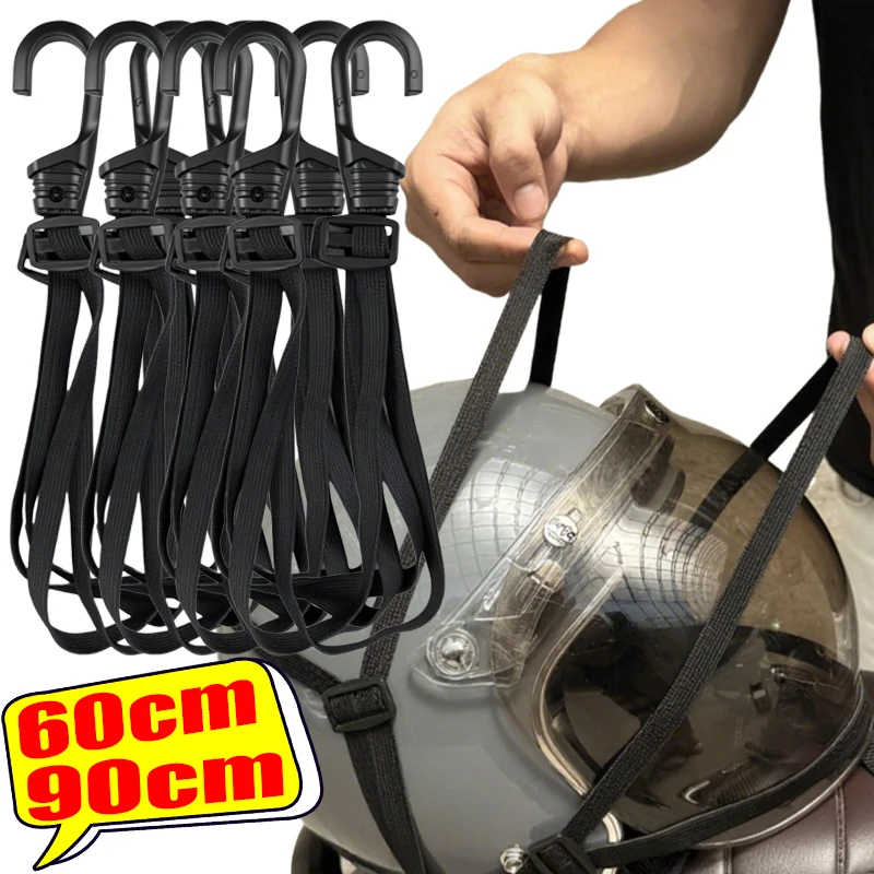 1/2pcs Motorcycle Helmet Luggage Strap Multi-functional Luggage Elastic Rubber Band Strap with Adjustable Elastic Band and Hooks