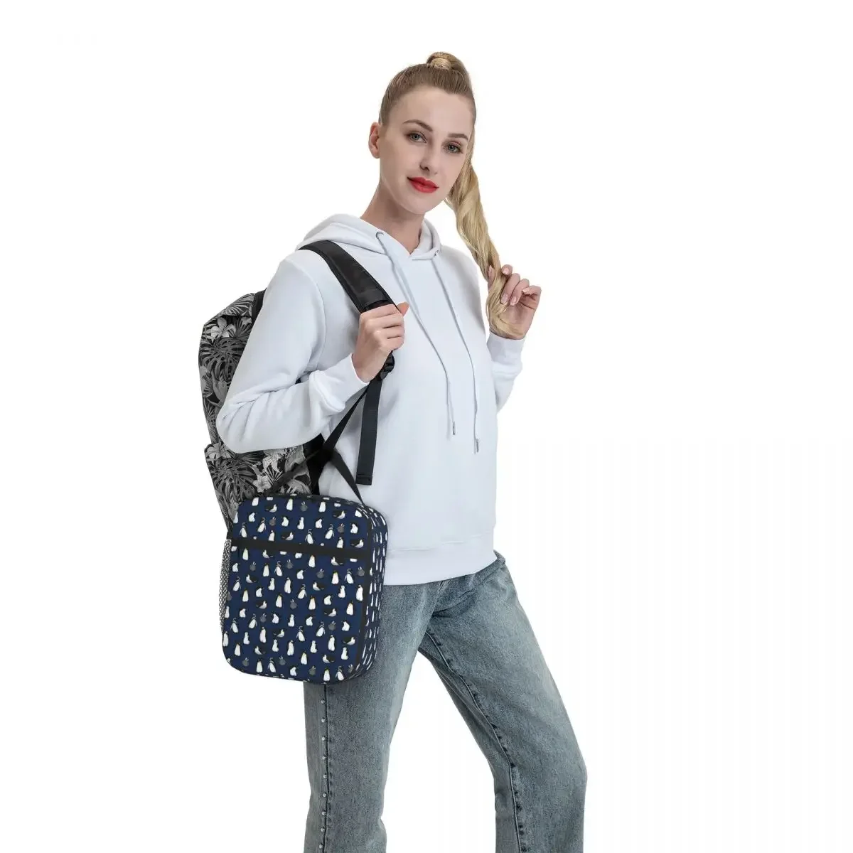 Sac isotherme portable pour femme, sacs à lunch, fourre-tout isotherme, motif de pénis mignon, variante bleu foncé, travail et école pour enfants