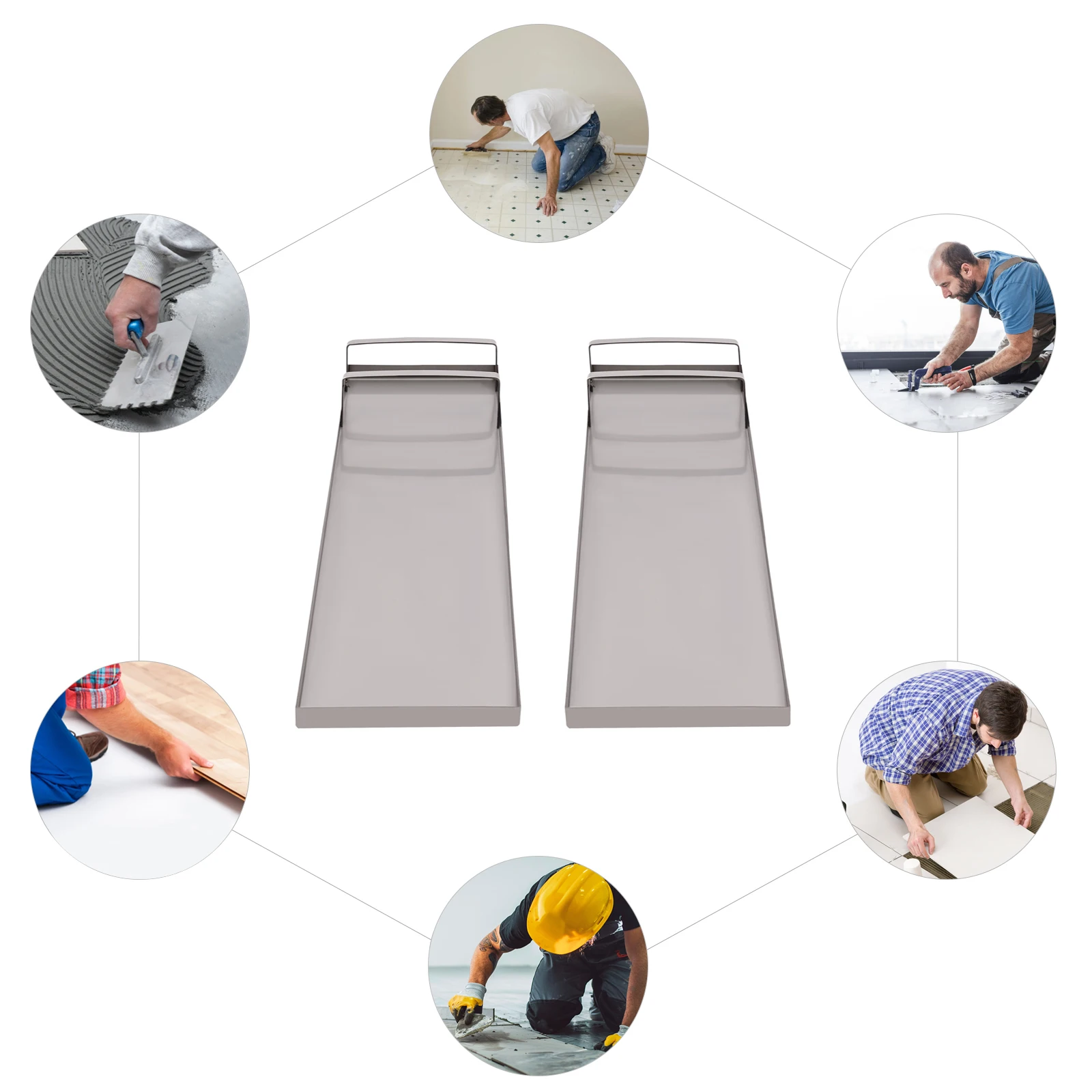 Rodilleras de acero inoxidable para construcción, rodilleras de cemento, par de rodilleras, herramientas de trabajo para acabado de hormigón