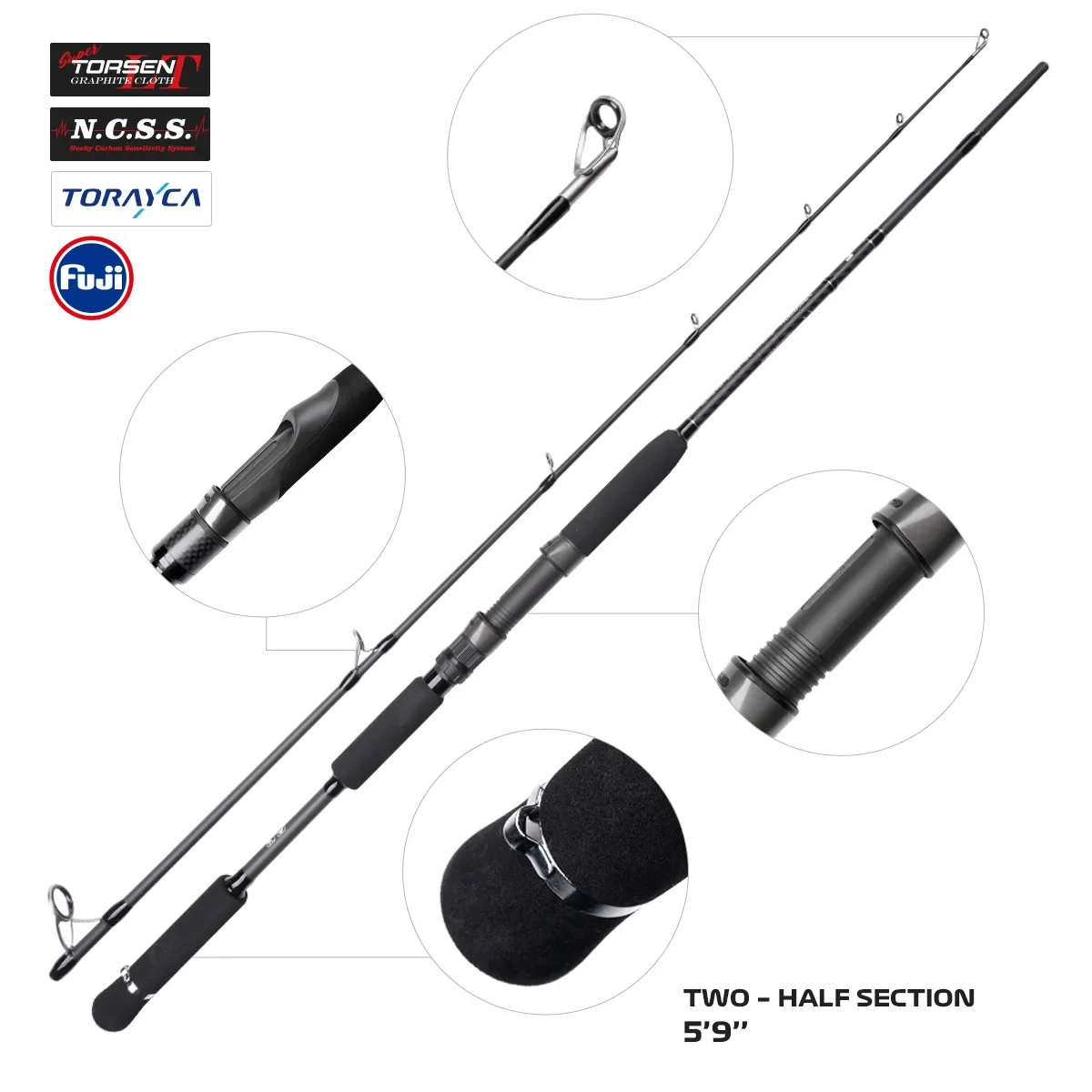 Imagem -05 - Noeby Beast Float Tube Pike Fishing Rod Fuji Toray Boat Casting Spinning Catfish Caiaque Predador 168 m 172 m 175 m