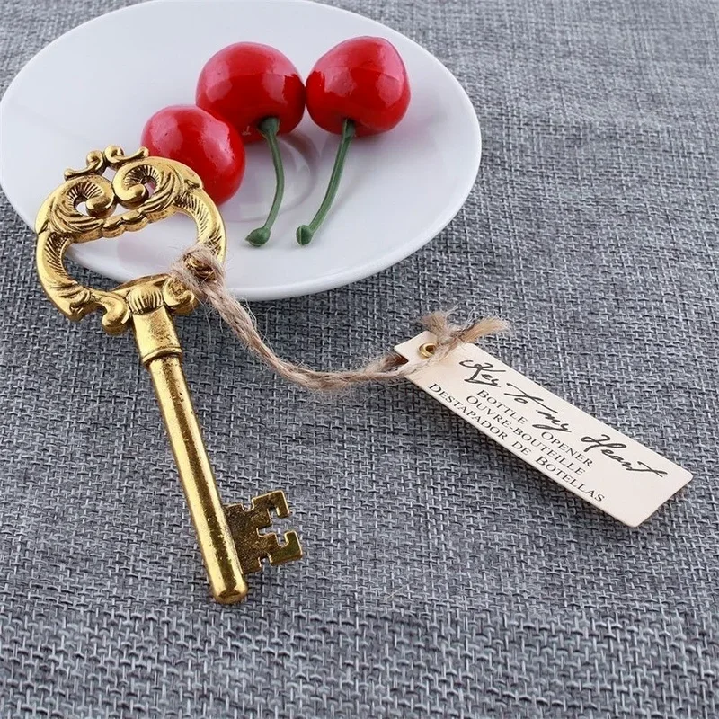Metal Opener Alloy Party Favors Gift Bottle Opener Bar Kitchen Tool Vintage Key Shape Key Chain