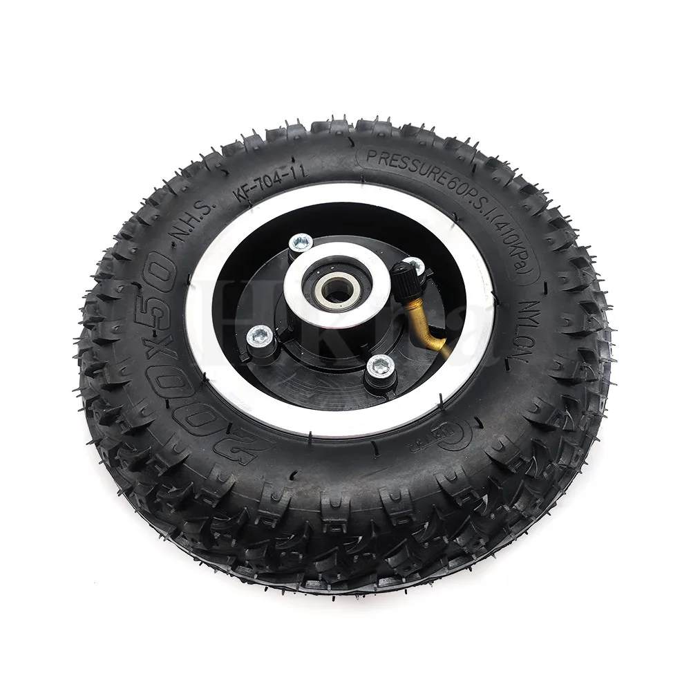 200X50 Wheel With Drive Gear 8X2 inchTire and Inner Tube for Electric Scooter Wheel Chair Truck Pneumatic Trolley Cart