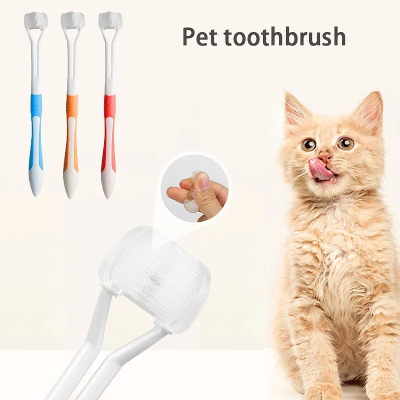 3 Sided Soft Dog Teeth Brush Head Dog Toothbrush Oral Health Teddy Portable Mini Soft Brush Teeth Cleaning Tools Dog Accessories