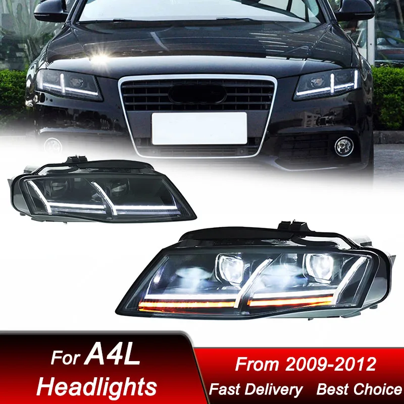 

Поп-стайлинг автомобилей фары для Audi A4 B8 A4L 2009-2012 TT Style полностью светодиодные фары в сборе, обновление линз проектора, аксессуары K