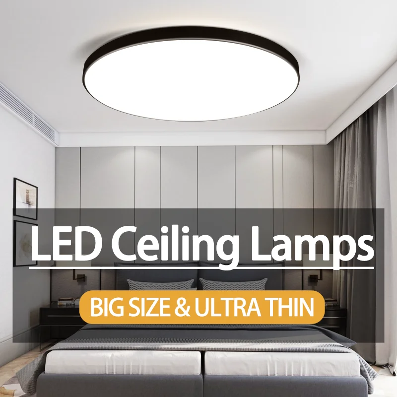 Plafoniere a LED ultrasottili 30W 50W Lampada da pannello a LED a montaggio superficiale Lampade da soffitto moderne a LED per soggiorno, camera da