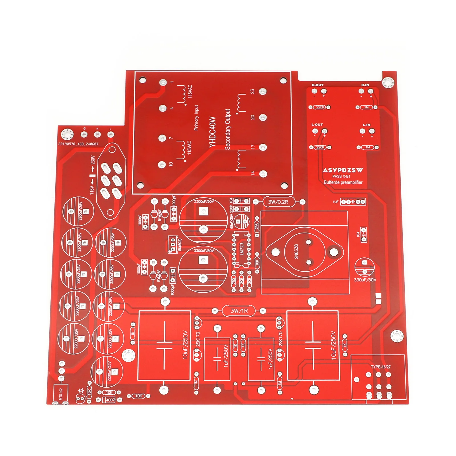 PASS X-B1 Buffered preamplifier Base on PASS B1 BUFFER Preamp circu Bare PCB