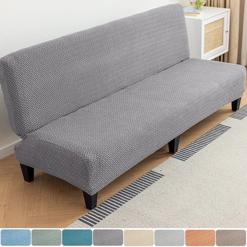 

1Pc Polar Fleece Sofa Bed Protector Armless Soft Foldable Bench Cover Removable Washable Decorative Furniture Cover for Home