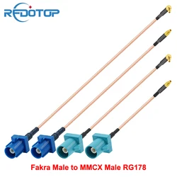 2PCS Fakra Male to MMCX Male RF Connector RG178 Cable Extension Pigtail MMCX-Fakra-50-1.5 Car GPS Antenna RF Jumper High Quality
