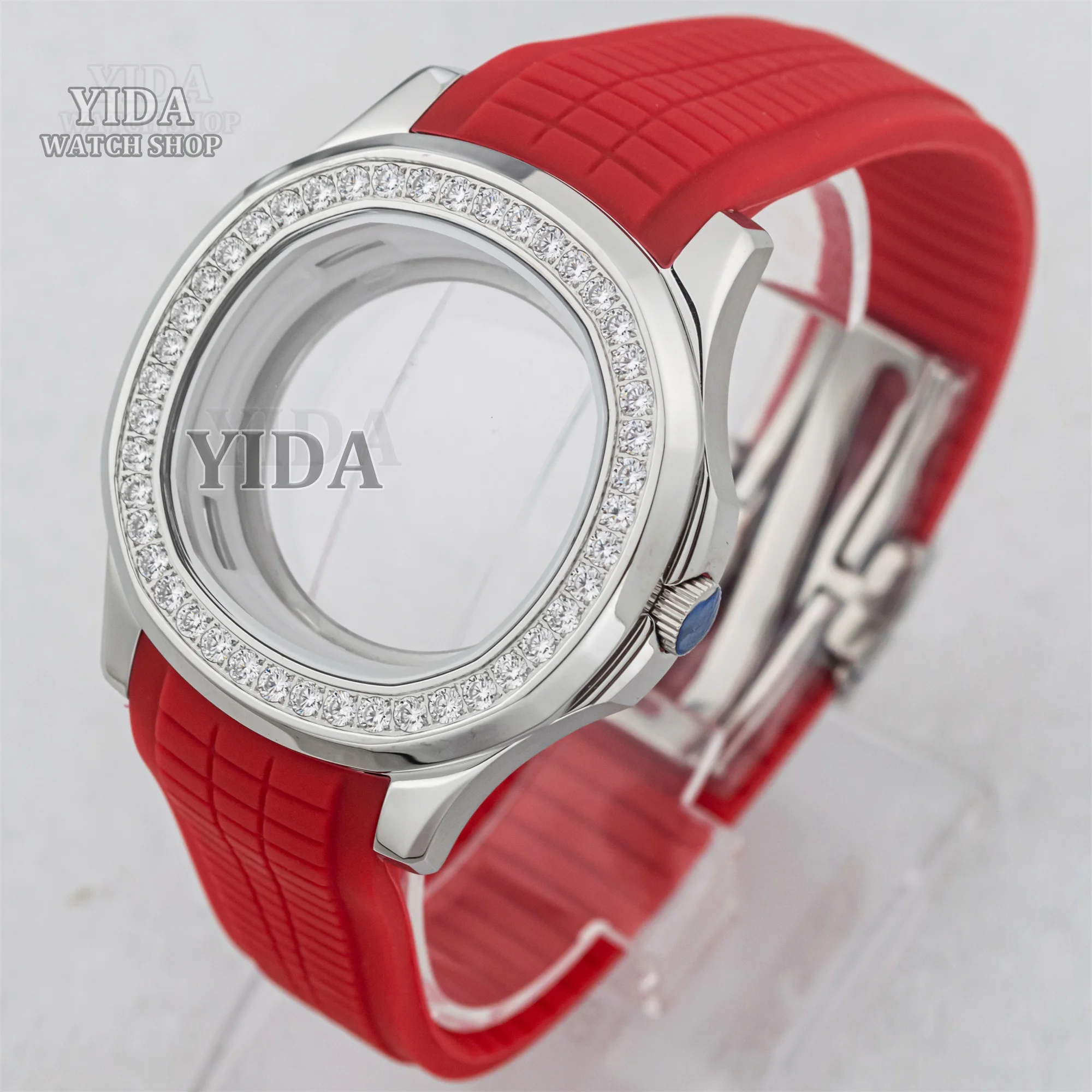 NH35 Алмазный корпус, резиновый ремешок, сапфировое стекло, водонепроницаемый модный чехол 100 м для AQUANAUT Nautilus, аксессуар для часов с механизмом NH36