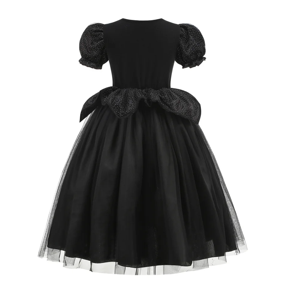 Böse Königin Halloween Cosplay Kostüm Mädchen Schwarzes Hexen-Prinzessinnenkleid Kinder Geburtstag Karneval Party Kleidung Bühnenauftritt Kleid – Detail 4