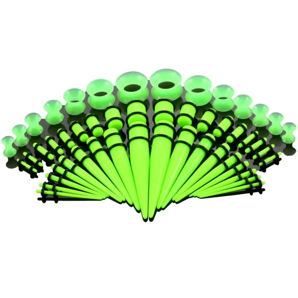 50Pcs Ear Dilation Acrylic Ear Gauge Kit 14G-00G Smooth Polished Ear Stretching Kit Stretching Cone‑shaped Ear Taper Unisex