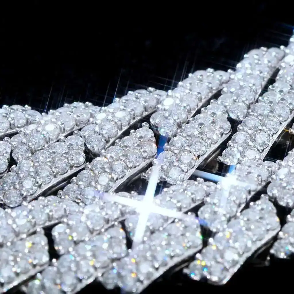 

Wholesale Price 925 Silver Iced Out Chain Necklace Bracelet 8mm 10mm 12mm15 Mm Vvs Moissanite Diamond Cuban Link Ch