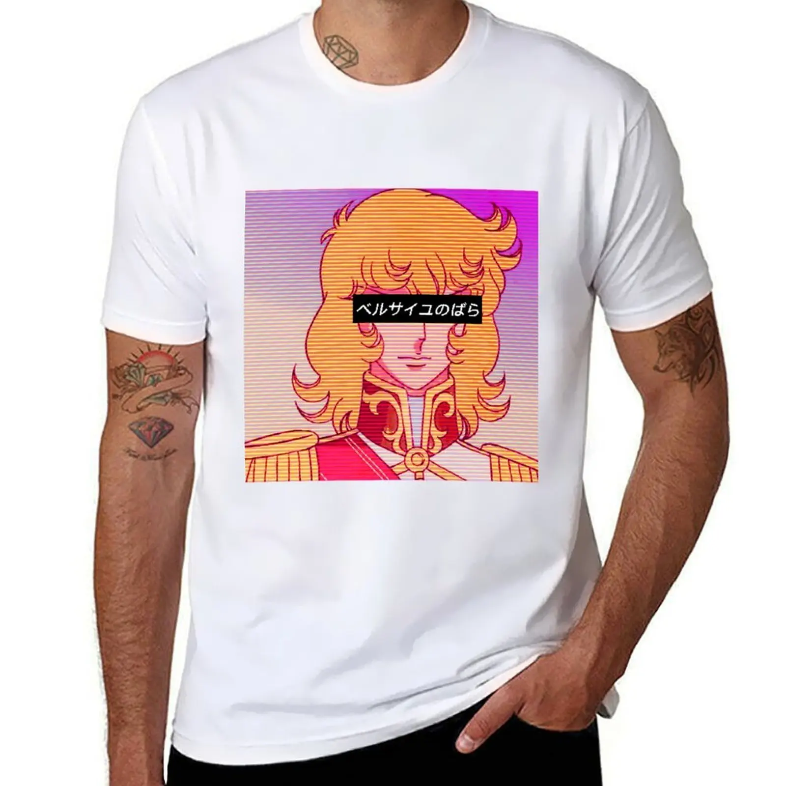 

Rose Of Versailles Vapor Wave Fan Art T-Shirt man t shirts high quality luxury brand t shirts for man graphic funny T-Shirt