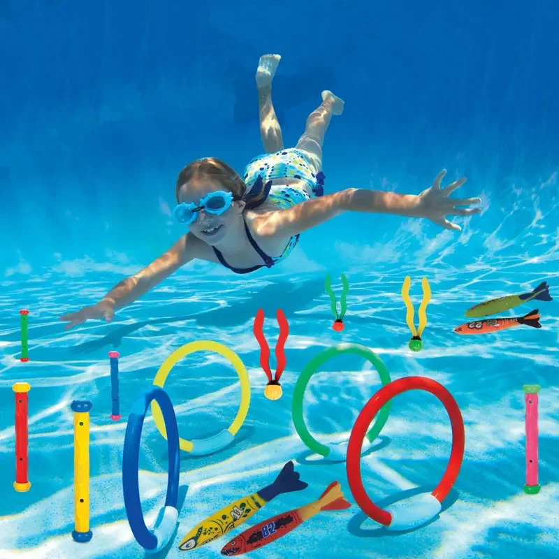 

4 шт., милые цветные кольца в форме рыбы для бассейна, кольца для дайвинга, подводная игра, игрушки для водной вечеринки, тренировочное снаряжение для плавания для взрослых/детей