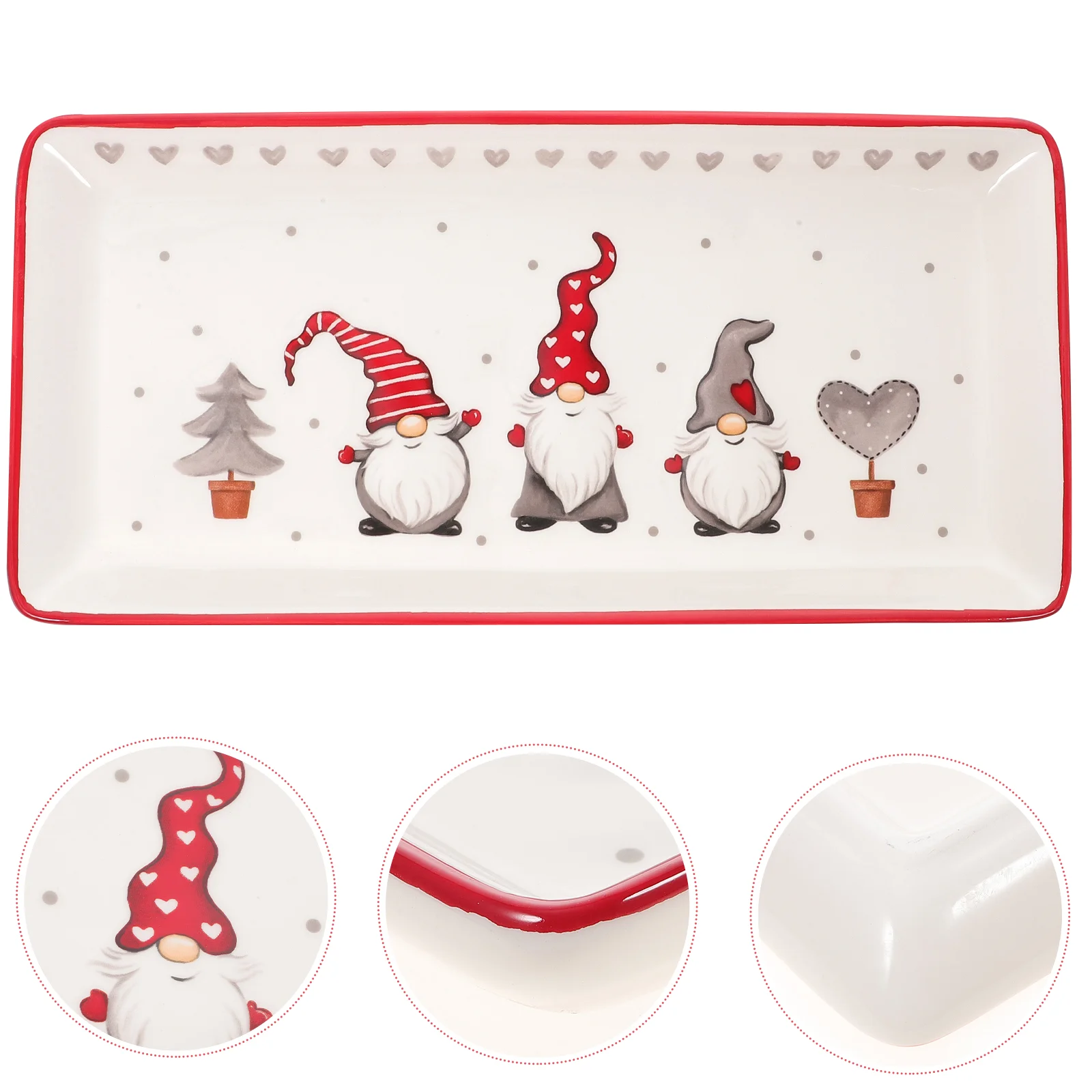 

Christmas Steak Plate Ceramics Dish Dessert Platter Dinner Salad Storage Food Serving Fruit