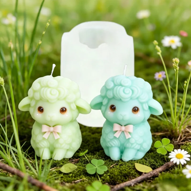 Molde de Silicone 3D de Ovelha Fofa, Cordeiro Adorável para Velas, Sabonetes, Resina, Gesso, Artesanato DIY de Aromaterapia e Presente de Decoração Encantadora para Casa