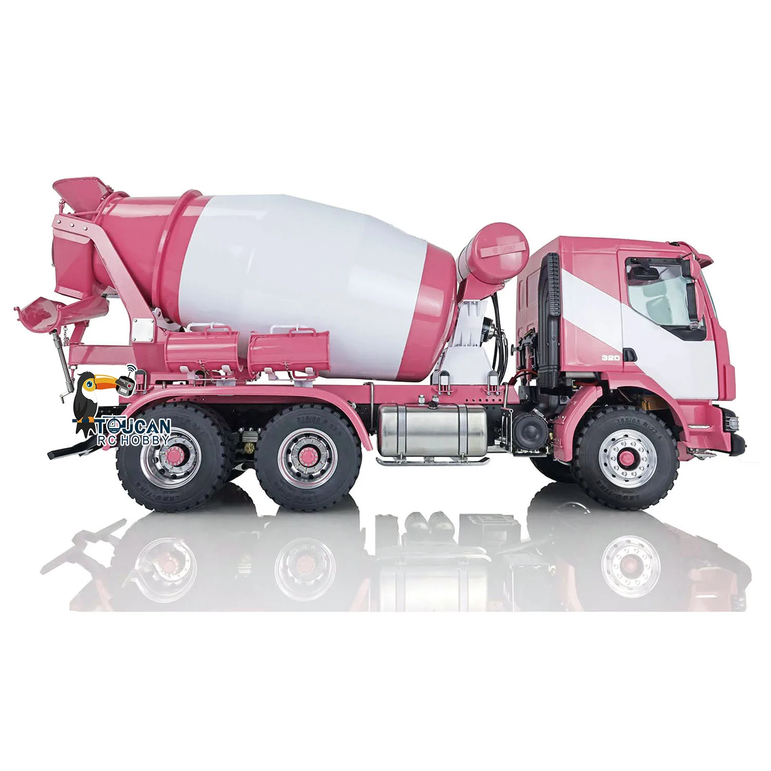 Spielzeug Lesu Metall RC Beton Auto 1/14 6X6 Funkgesteuerte Mixer Lackiert KIT Lkw Modelle Für Elektroautos Lichter Sound Thzh1319