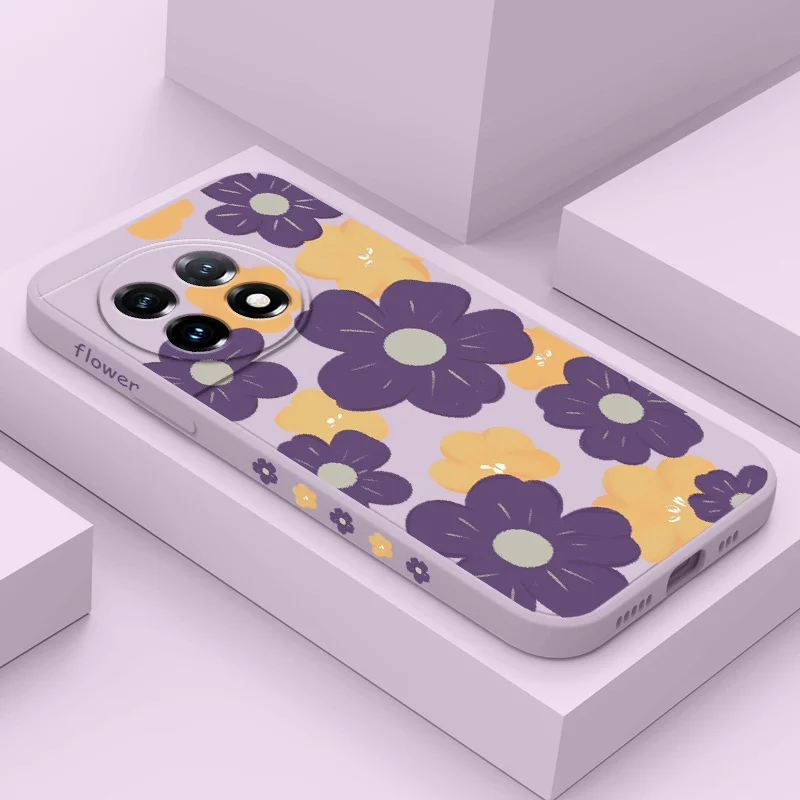 

Spot Flower Phone Case For Oneplus 12 12R 11 11R 10 10R 10T 9R 9RT 9 8T 8 7 7T Pro 5G Liquid Silicone Cover