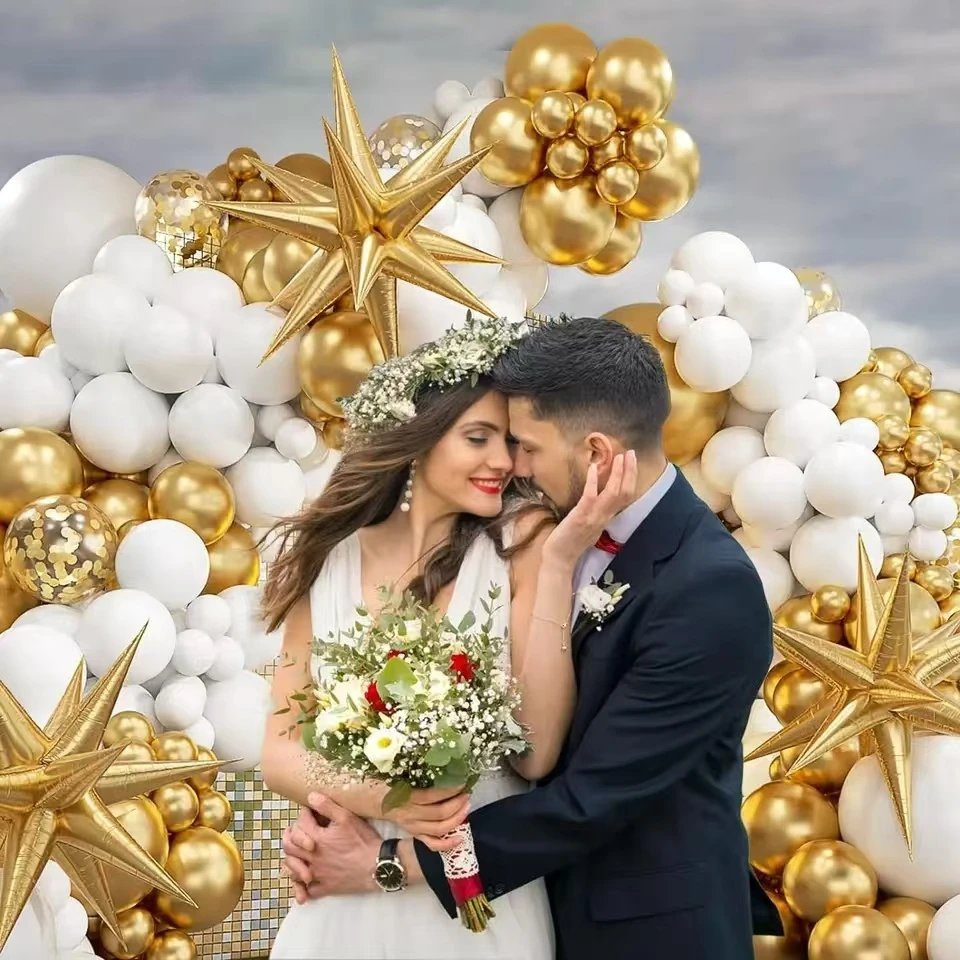 125 adet Beyaz ve Altın Balonl - Balloon Arch Kit incelemesi ve fiyatı