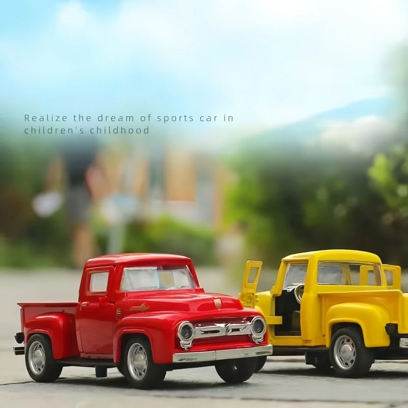 Modèle de voiture rétro classique en alliage de simulation à l'échelle 1:32, pendentif de moto jouet pour enfants, modèle de voiture à tirer, cadeau pour les garçons. Th