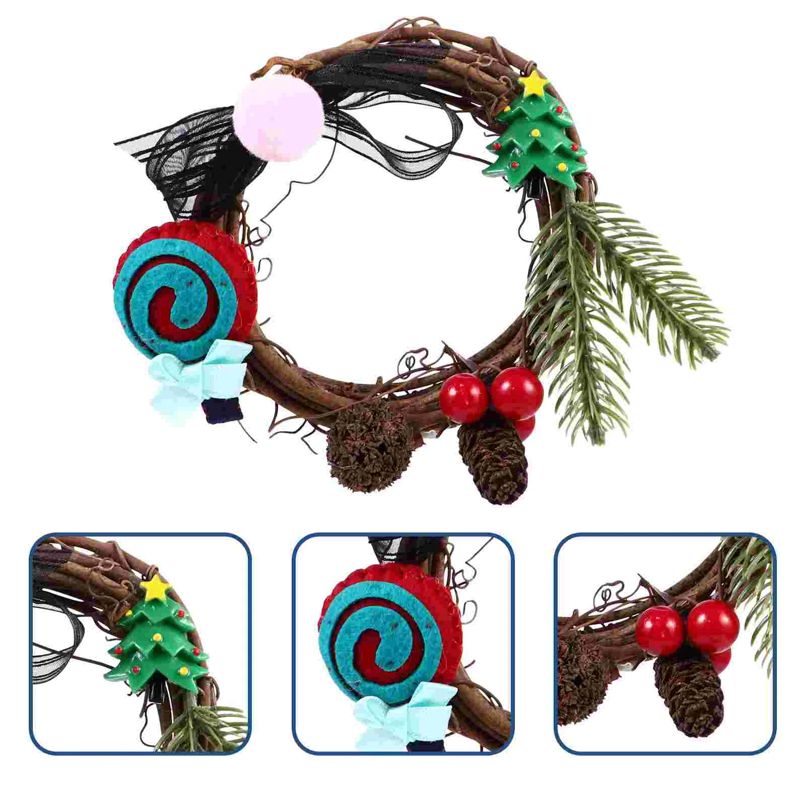 

Christmas Garland The Wreath Ornament Pendant Outdoor Mini Hanging Decor for