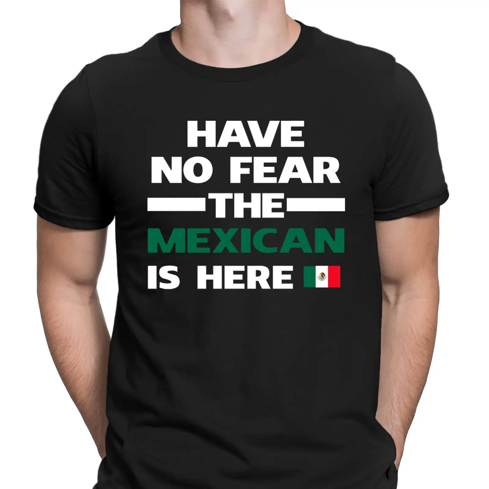 No Fear Mexican Is Here Mexico Lover Divertenti Magliette Da Uomo Tee Top # Dgv-image