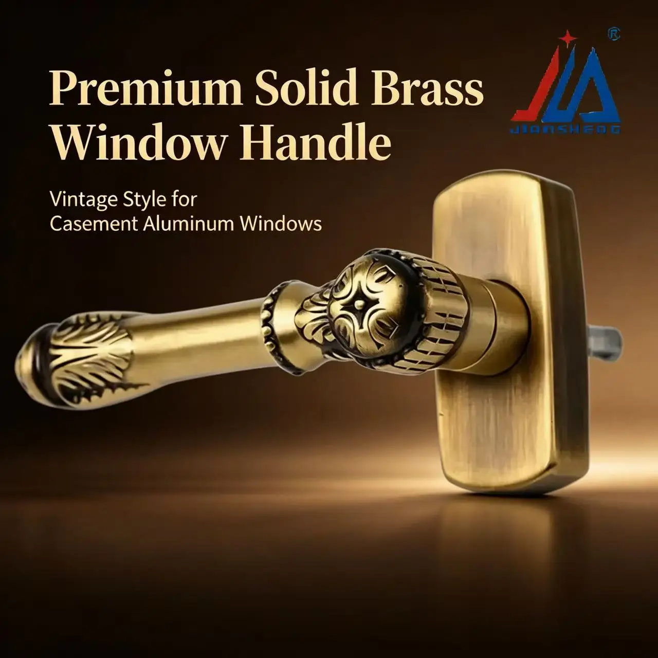 Luxury European Retro Window Handle Hand-Carve Pure Copper Handle Dutch Handle Square Shaft Handle Square Steel Handle Antique
