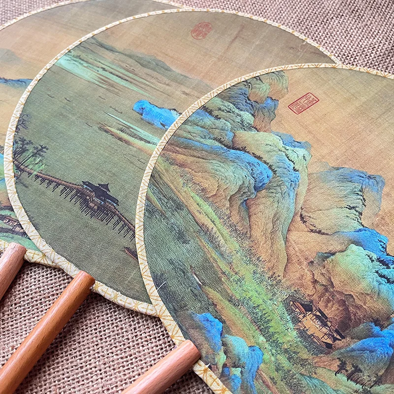 Ancient Fan Chinese Style Silk Double-sided Embroidery Dance Summer Classical Clothing Hanfu Women Long Tassel Small Round Fan - Image 3