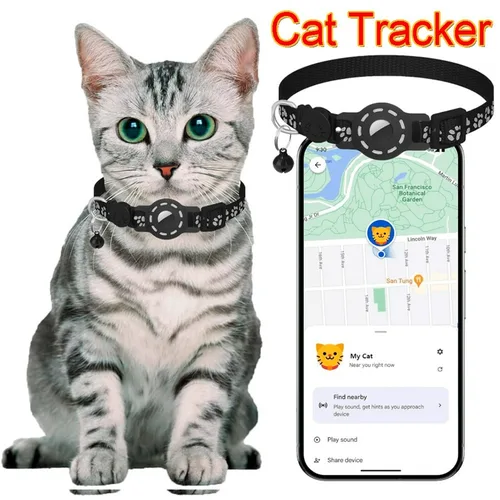 Imagen 1 del producto Collar rastreador GPS para gatos, dispositivo reflectante de ubicación para mascotas, buscador de gatitos antipérdida, accesorios de seguimiento impermeable para Collar de gato