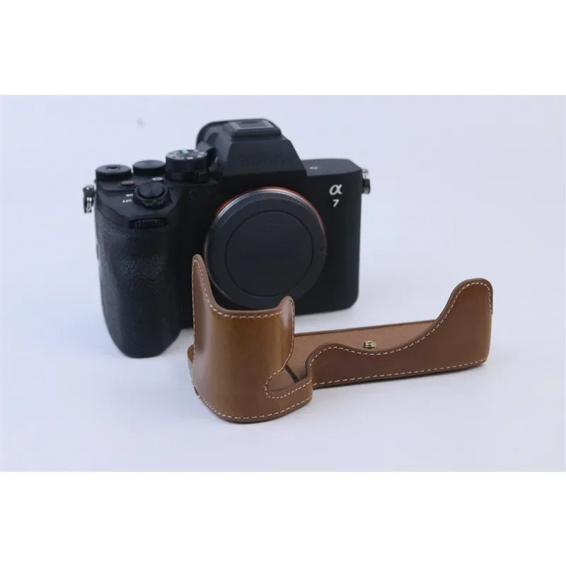 Genuine Real Leather Half Case Grip for Sony A1/A7S3/A7S III/A7 Mark IV/A7M4 Camera