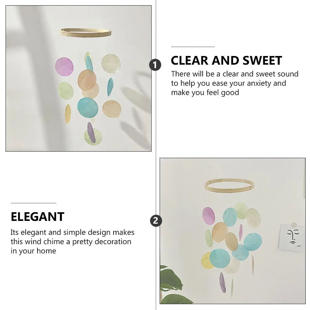 

Creative Wind Chimes for Beach Home Decor Bamboo Ring Wind Bell Seashell Suncatcher Garden Wall Hanging Outdoor Wind Sculpture