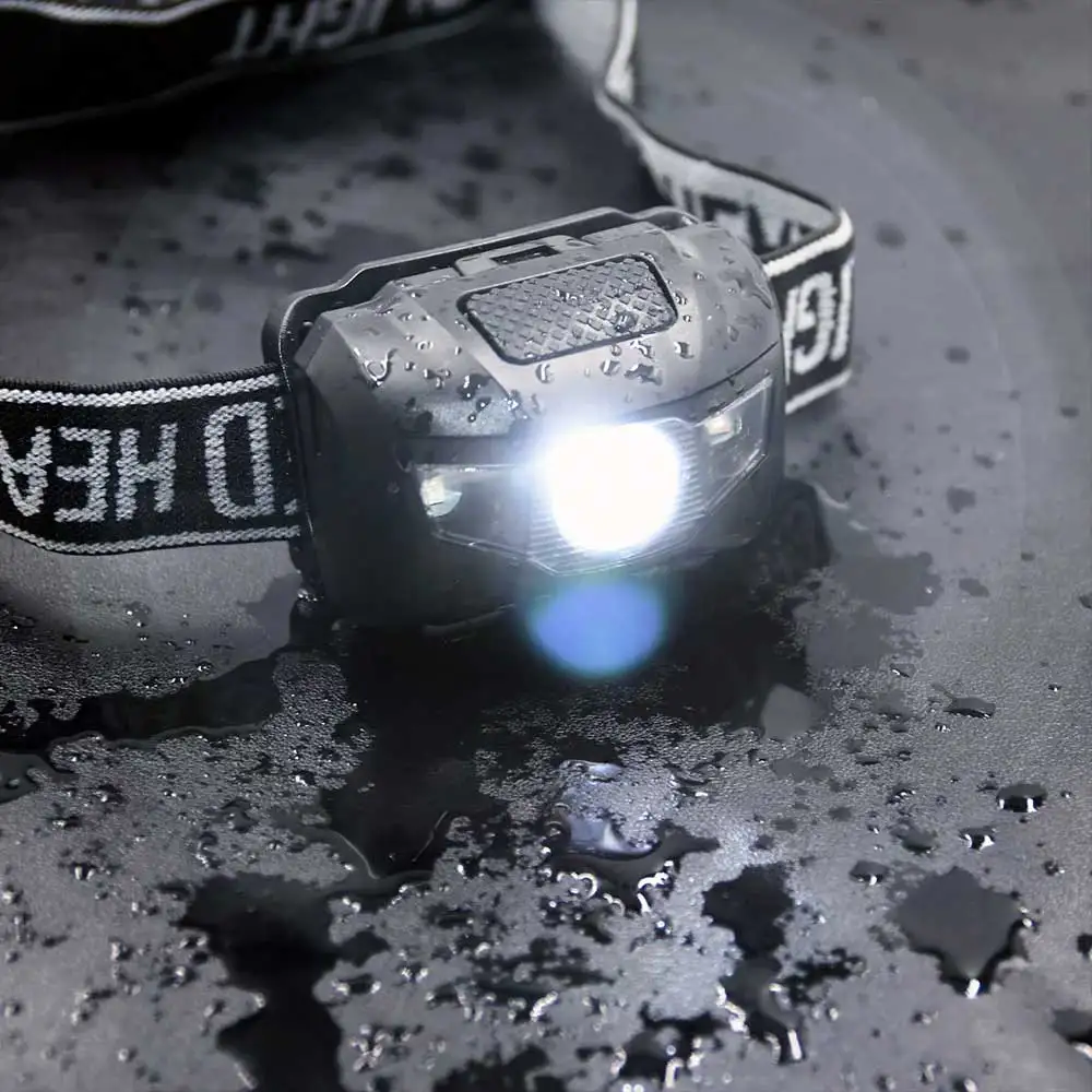 3W Powerfull Mini Headlamp White Red Light LED Headlight 4-Mode Waterproof Head Torch Camping Hunting Flashlight AAA Battery