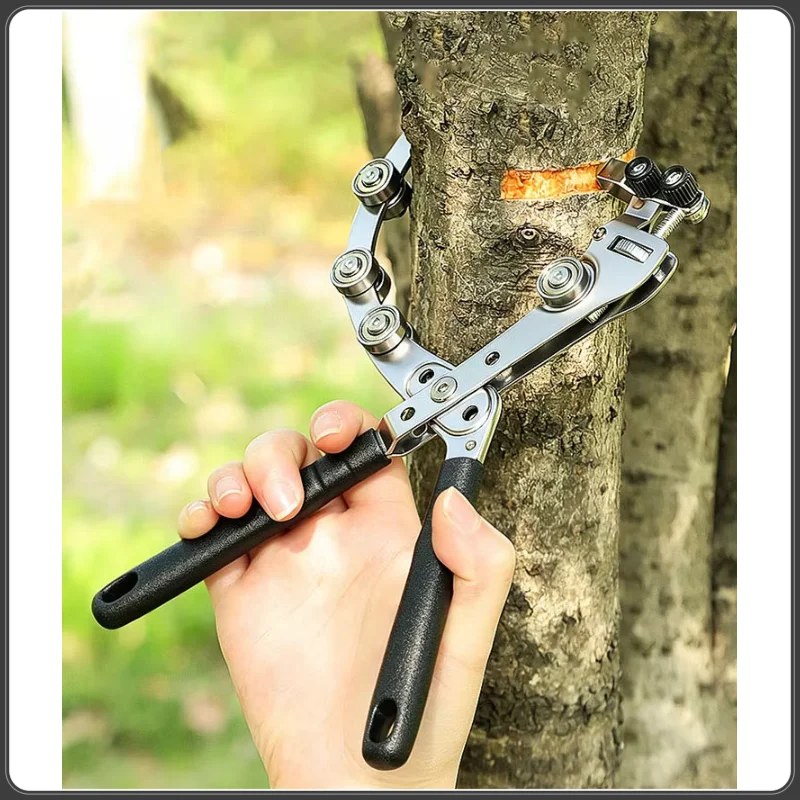 Double Pulley Fruit Tree Ring Peeling Pliers Girdling Knife For Jujube Citrus Apple Grape Bark Peeling Grafting Pruning Tool