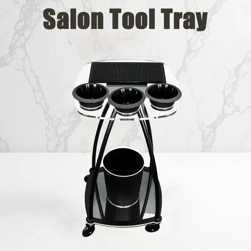 Acrylic Hair Salon Trolley Barber Shop Perm Dyeing Cart Professional Hairdressing Tool Storage Rack With Wheels For Beauty