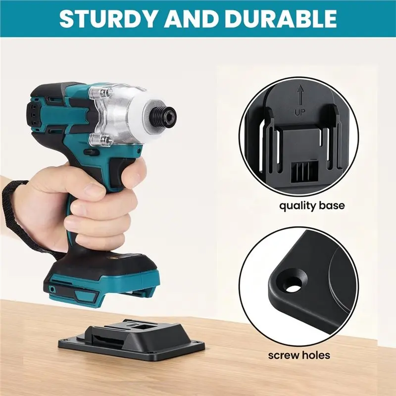 [NEW!X13A】 For 18V Wall Power Mount Electric Tool Holder- Battery Bracket Fixing Storage Stand Drill Holder Slots
