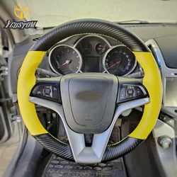 New 38CM Braiding Car Steering Wheel Cover Leather Braid On The Steering Wheel Case Leather Steering Wheel Braid Car Accessories