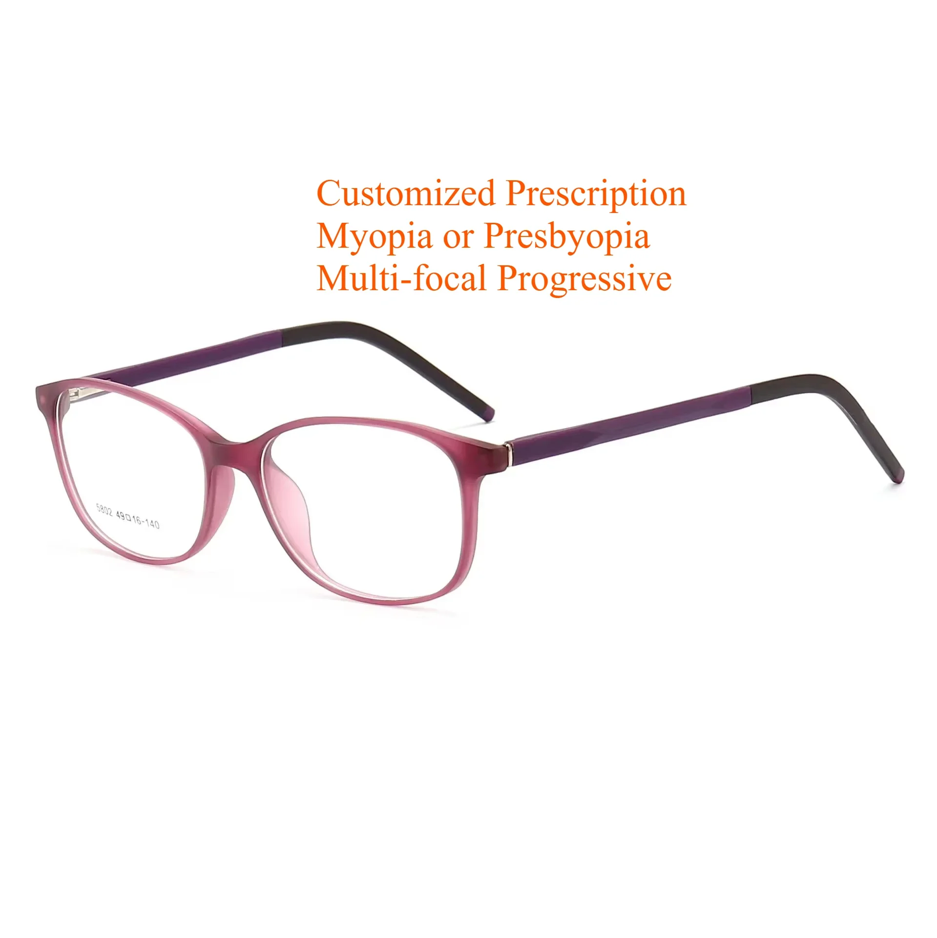 Customized Prescription Men Women TR90 Frame Photochromic Myopia Reading Glasses Multi-focal Progressive Lens