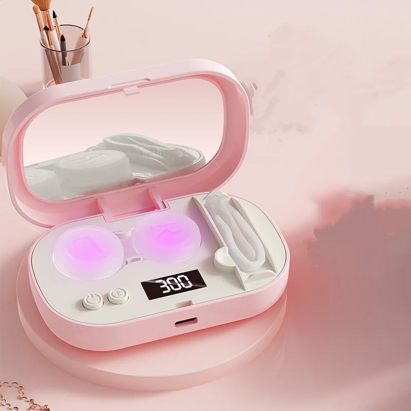 

Portable Contact Lenses Case Ultrasonic Contact Lenses Cleaner Remove Tear Protein Cleaning Machine with USB Charging