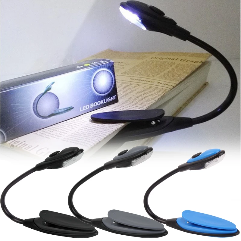 LED Book Lamp Mini Clip-On Flexible Bright Lamp Light Battery Powered Portable Night Light Book Reading Light for Student Study