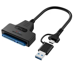 USB3.1/2.0 SATA to USB cable USB 3.0 to SATA III hard disk adapter compatible with 2.5-inch hard drives and SSD UASP support