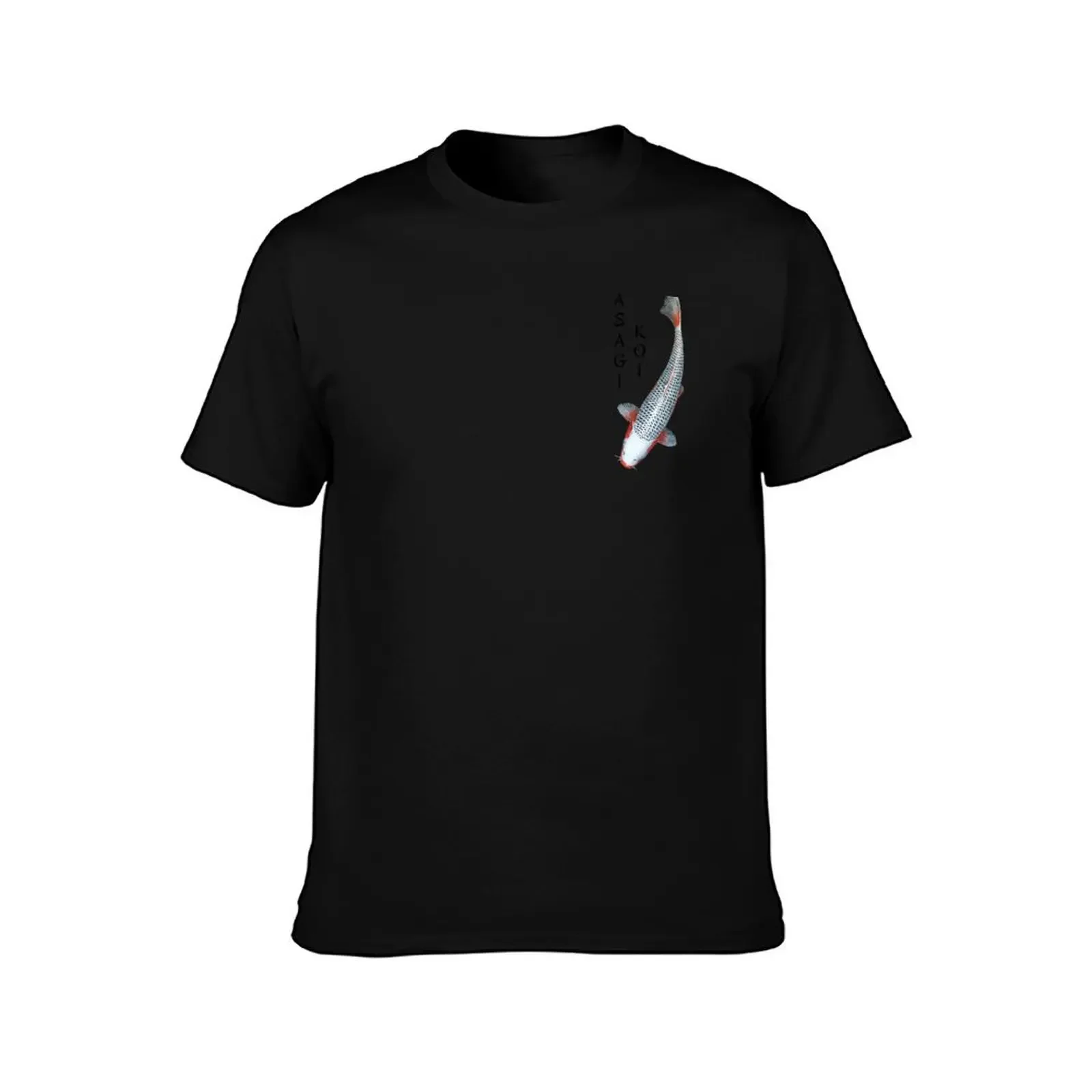 Koi Fish Asagi Variety - small with black text left T-Shirt Short sleeve tee Clothing Men's t-shirts