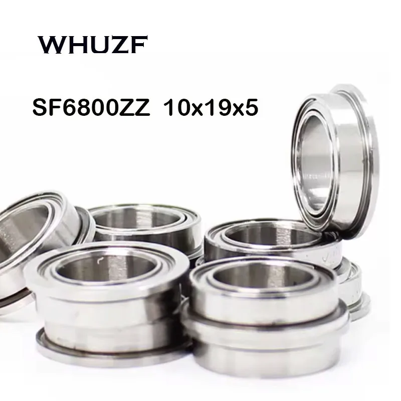 Free Shipping 10PCS SF6800ZZ Stainless Steel Flange Thin Wall ball bearings ABEC-7 10x19x5mm With High Speed Flange Bearings