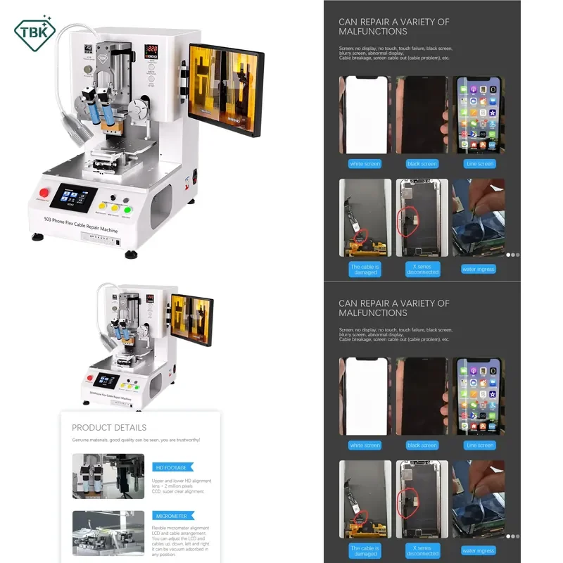 TBK 503 LCD Screen Cable Bonding Machine for TAB COG COF COP ACF Repair with 1 Year PLC Motor