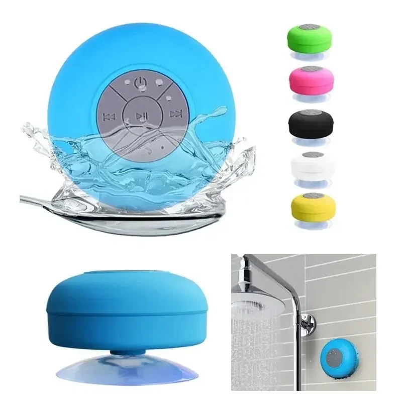 Red Portable Speaker Wireless Waterproof Shower Speakers for Phone Bluetooth-compatible Hand Free Car Speaker Loudspeaker