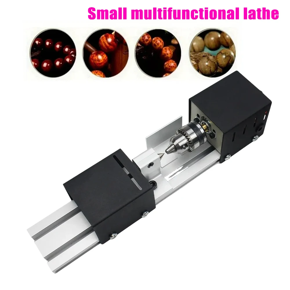 12V 24V Mini Lathe Machine Rotary Tool Set Woodworking DIY Milling Grinding Polishing Drilling Bead Maker