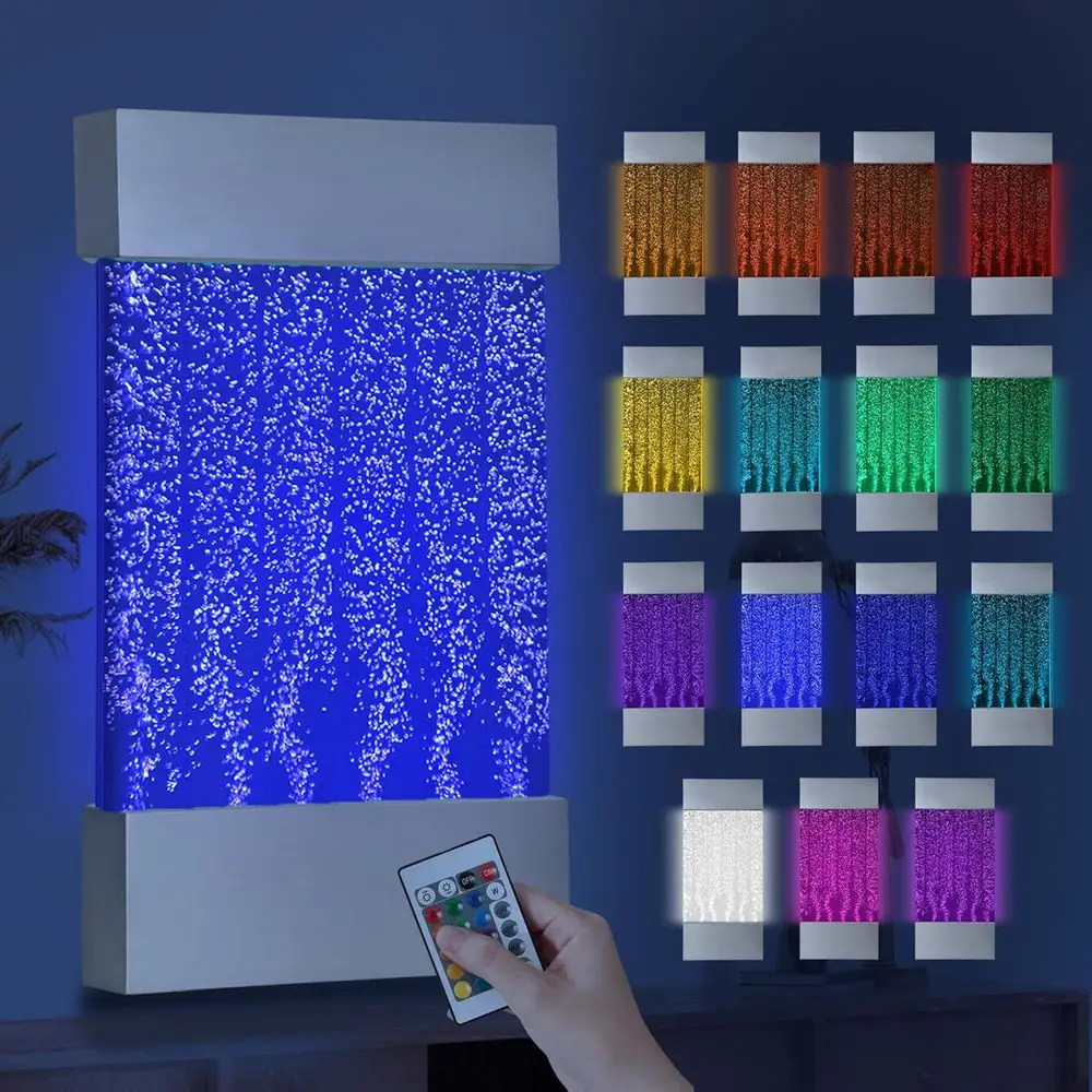 

LED Bubble Wall with Colorul ountain Tubes or Sensory Relie, and Calming Lighting, Oice, Classroom, or Home Decor, Adjustable RG