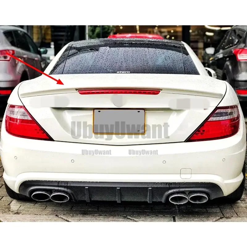 R171 R172 carbon fiber and gloss black rear spoiler for Mercedes Benz SLK class R171 2004 - 2010 SLK200 SLK280 SLK300 SLK350
