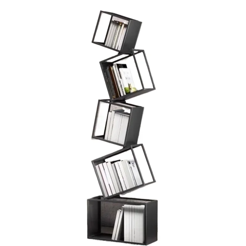 

Special-shaped Internet celebrity corner vertical bookshelf floor shelf simple living room wrought iron