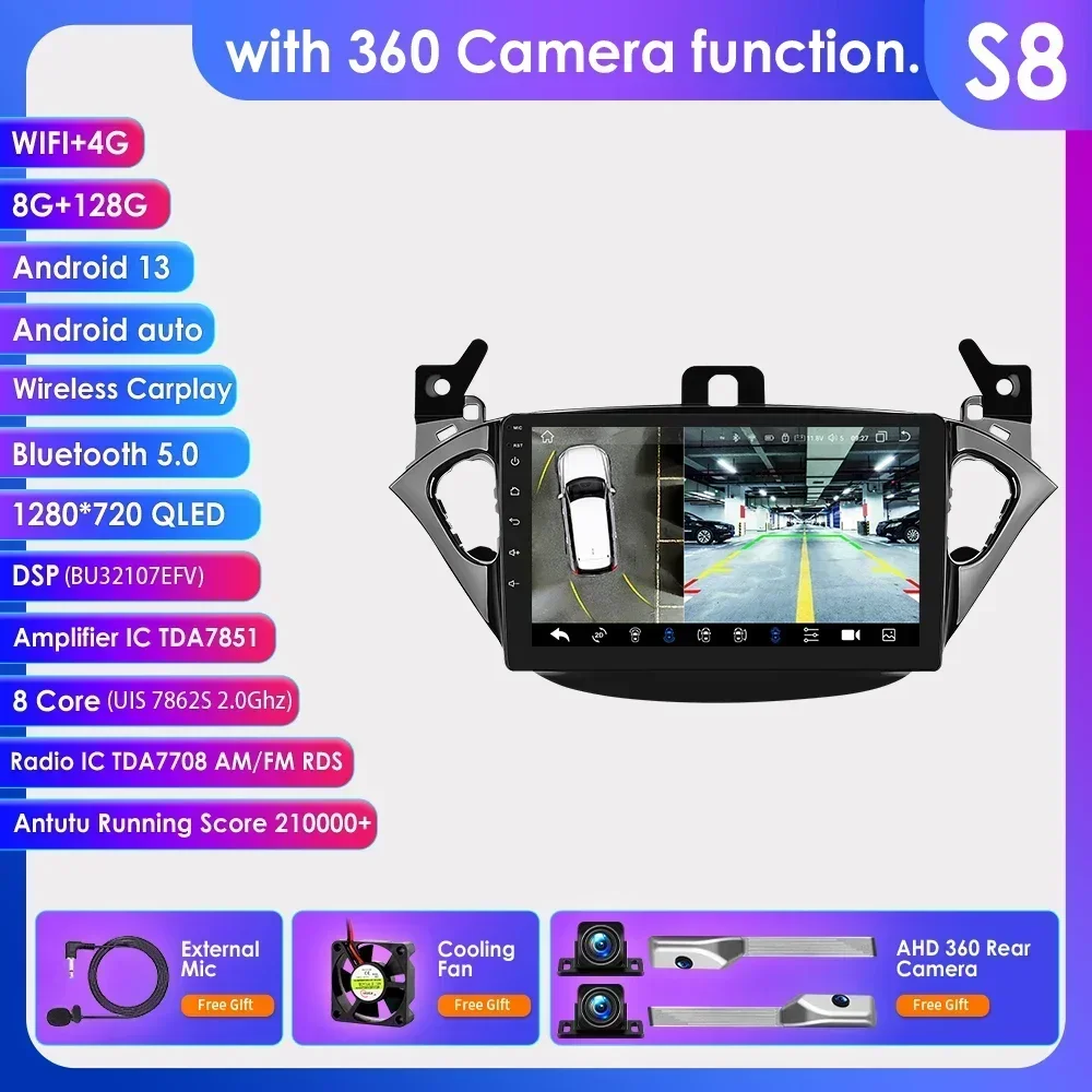 7862 Android Auto Radio Multimedia Speler Voor Opel Adam 2013 -2016 Voor Corsa E 2015 -2019 Audio Stereo Carplay Auto Touchscreen