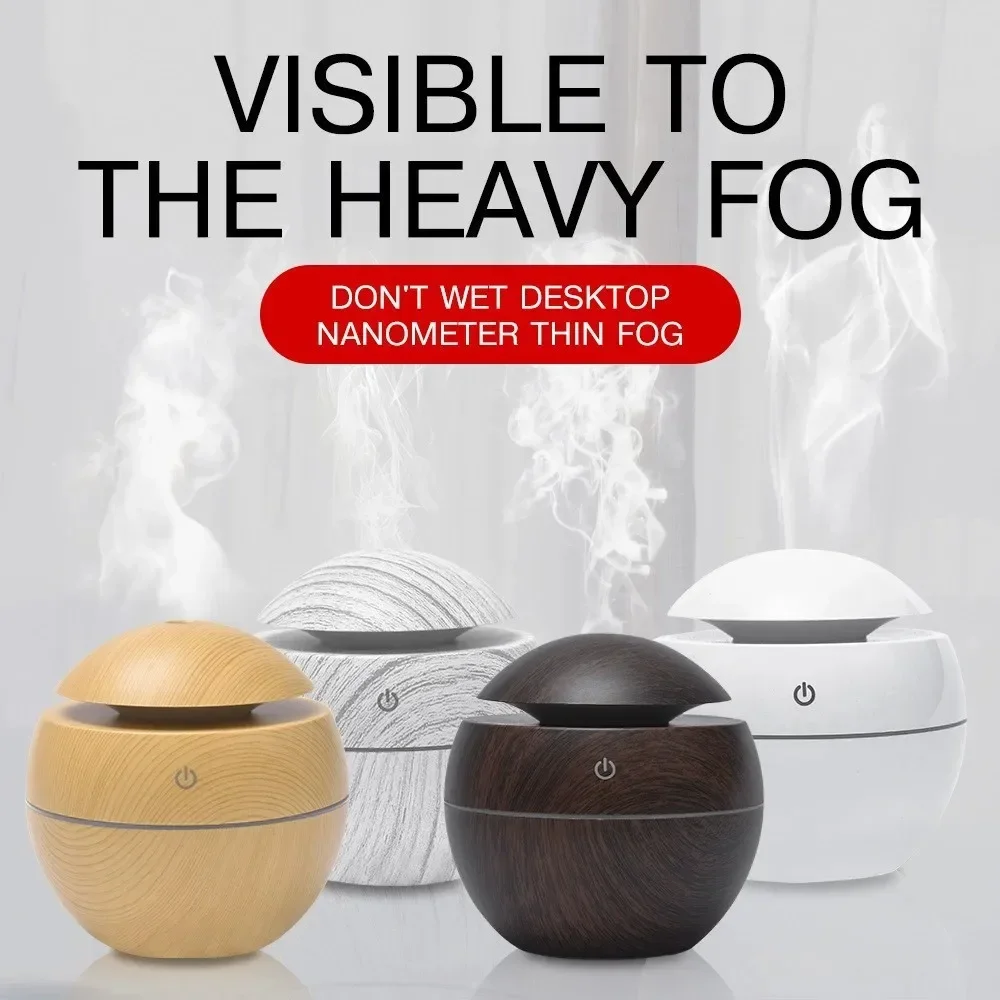 Newest RGB Flame Aroma Diffuser USB Humidifier Household Electric Air Humidifier with 1-Year Warranty